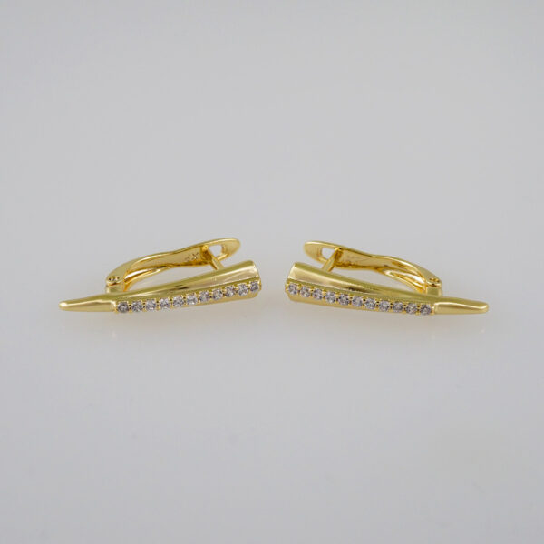 Women Earrings/ Aretes Dama/  Zircon Stone/  14k Real Color// E939