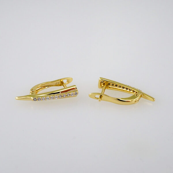 Women Earrings/ Aretes Dama/  Zircon Stone/  14k Real Color// E939 - Image 2