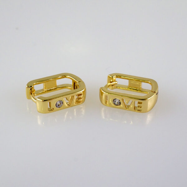 Women Earrings/ Aretes Dama/  Zircon Stone/  14k Real Color// E910
