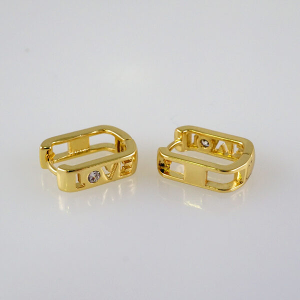 Women Earrings/ Aretes Dama/  Zircon Stone/  14k Real Color// E910 - Image 2