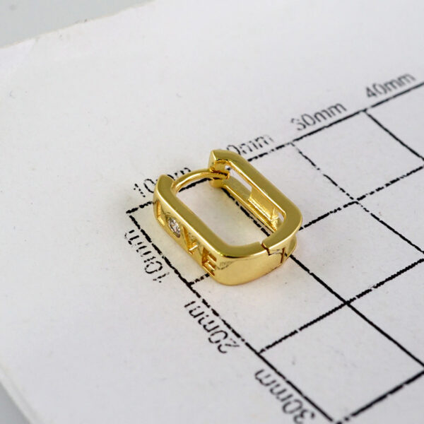 Women Earrings/ Aretes Dama/  Zircon Stone/  14k Real Color// E910 - Image 3