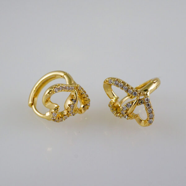 Women Earrings/ Aretes Dama/  Zircon Stone/  14k Real Color// E915