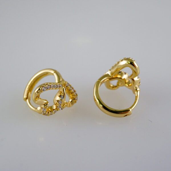 Women Earrings/ Aretes Dama/  Zircon Stone/  14k Real Color// E915 - Image 2