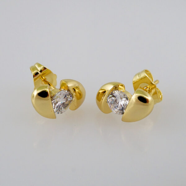 Women Earrings/ Aretes Dama/  Zircon Stone/  14k Real Color// E919