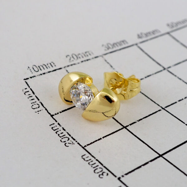 Women Earrings/ Aretes Dama/  Zircon Stone/  14k Real Color// E919