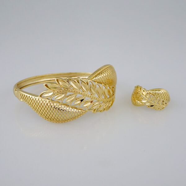 Women Bangles & Ring/ Pulsos Dama y Anillo/  Plain/  14K Real Color// P323 - Image 2