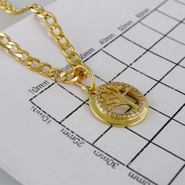 Cadenas & Colgantes/ Chain W/Pendants /14K Real Color/Zircon Stone/ 3mmx45cm// SET867 - Image 3