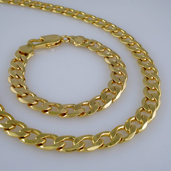 Cadenas & Pulseras/ Chain Men/ 14K Real Color/ Plain/ 10mm x 60cm// SET879 - Image 3