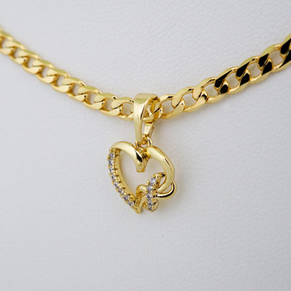 Cadenas & Colgantes/ Chain W/Pendants /  14K Real Color/  Zircon Stone/ 3mmx45cm// SET882 - Image 2