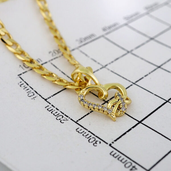 Cadenas & Colgantes/ Chain W/Pendants /  14K Real Color/  Zircon Stone/ 3mmx45cm// SET882 - Image 3