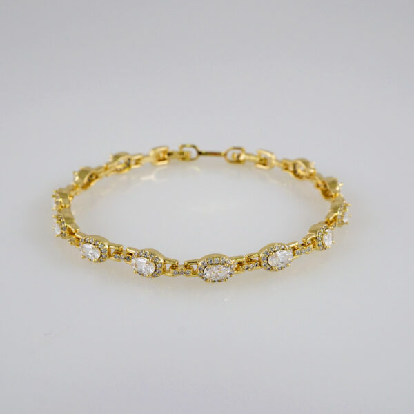 Women Bracelets/ Pulseras Dama/  Zircon Stone/  14K Real Color// B841