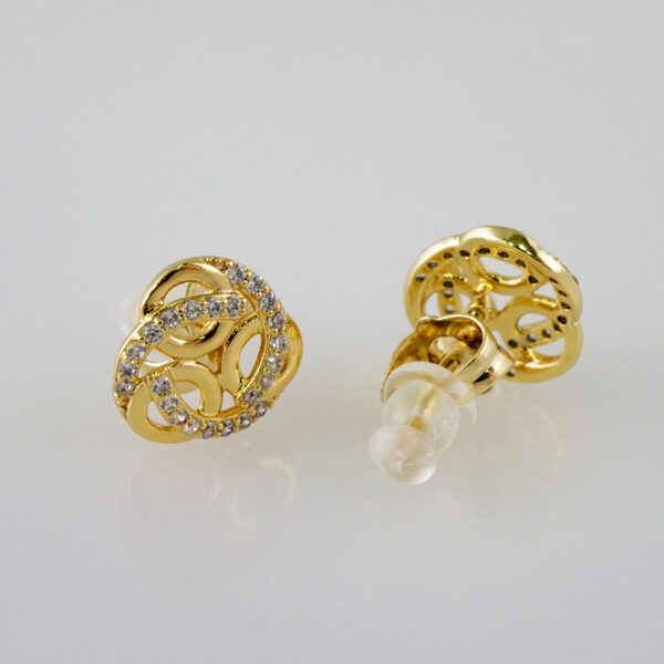 Women Earrings/ Aretes Dama/  Zircon Stone/  14k Real Color// E963