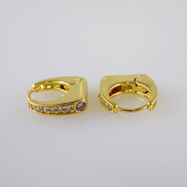 Women Earrings/ Aretes Dama/  Zircon Stone/  14k Real Color// E970 - Image 2