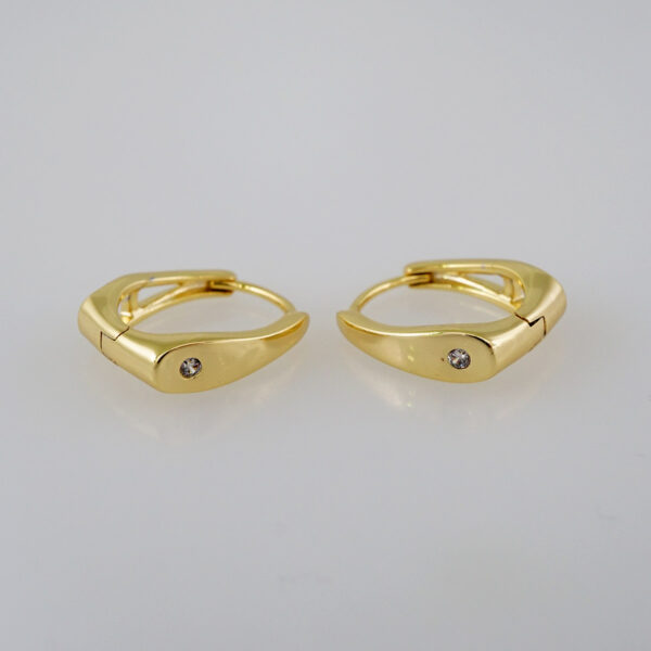 Women Earrings/ Aretes Dama/  Zircon Stone/  14k Real Color// E975