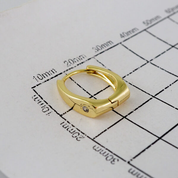 Women Earrings/ Aretes Dama/  Zircon Stone/  14k Real Color// E975