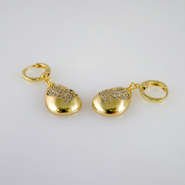 Women Earrings/ Aretes Dama/  Zircon Stone/  14k Real Color// E978