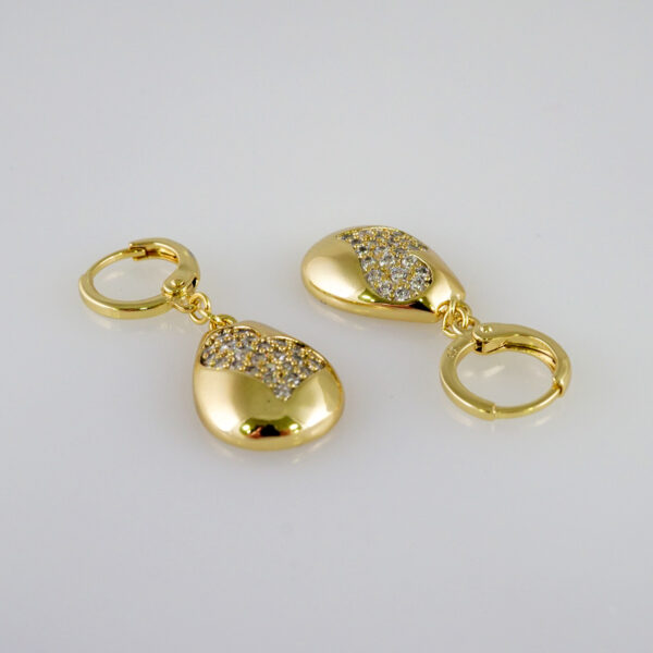 Women Earrings/ Aretes Dama/  Zircon Stone/  14k Real Color// E978 - Image 2