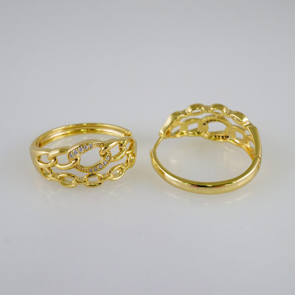 Women Earrings/ Aretes Dama/  Zircon Stone/  14k Real Color// E979 - Image 2
