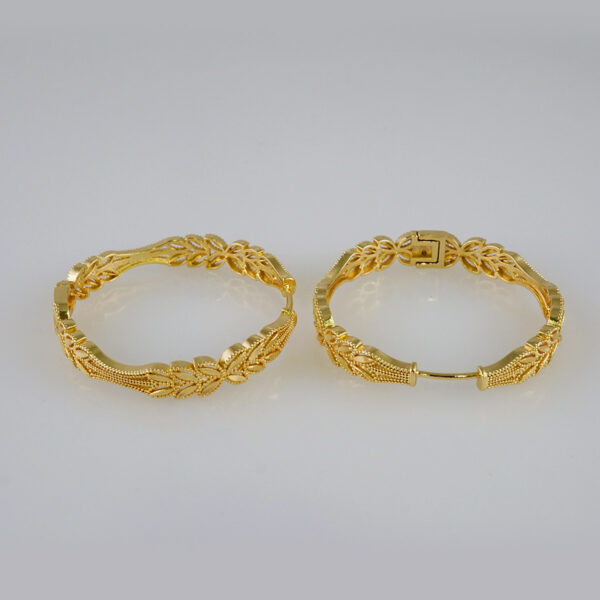 Women Earrings/ Aretes Dama/  Plain/  14k Real Color// E985 - Image 2