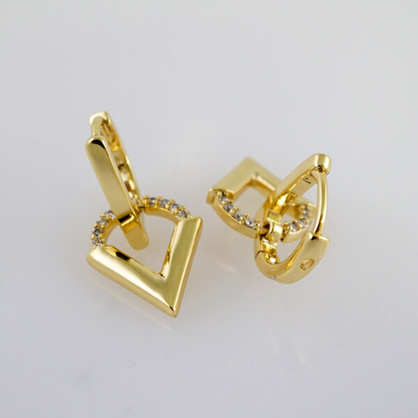 Women Earrings/ Aretes Dama/  Zircon Stone/  14k Real Color// E993 - Image 2