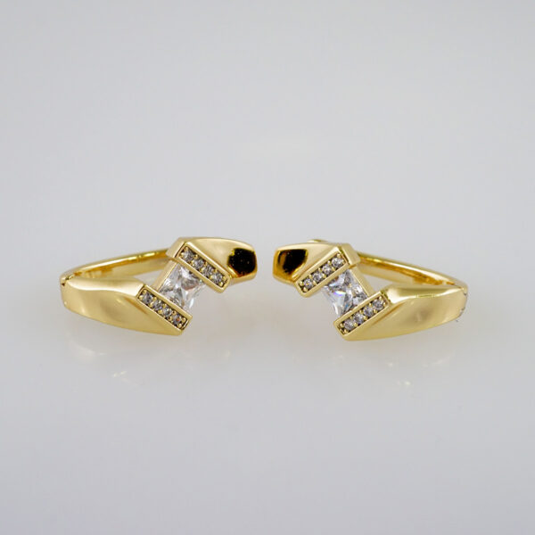 Women Earrings/ Aretes Dama/Zircon Stone/14k Real Color// E996