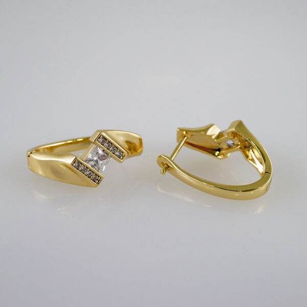 Women Earrings/ Aretes Dama/Zircon Stone/14k Real Color// E996 - Image 2