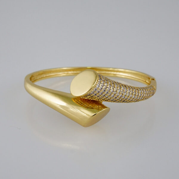 Women Bangles/ Pulsos Dama/  Zircon Stone/  14K Real Color// P327 - Image 2