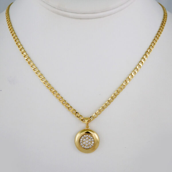 Cadenas & Colgantes/ Chain W/Pendants /  14K Real Color/  Zircon Stone/ 3mm// SET903