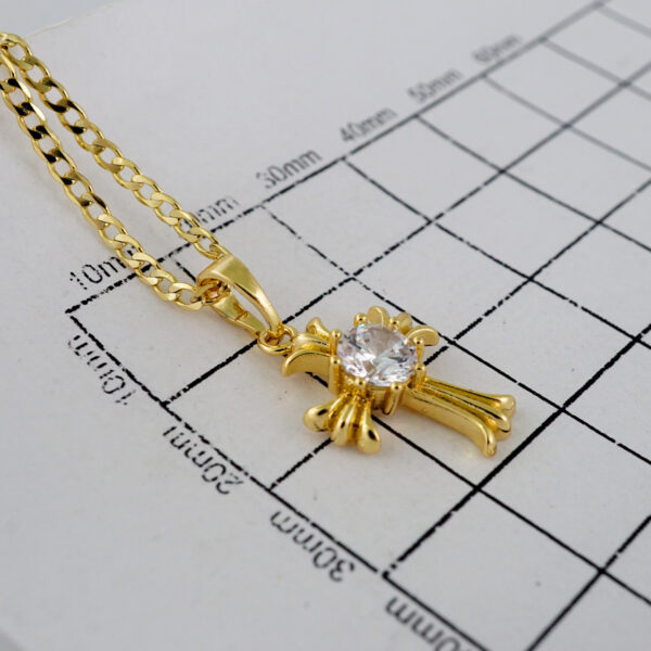 Cadenas & Colgantes/ Chain W/Pendants /  14K Real Color/  Zircon Stone/ 2mm// SET906 - Image 3