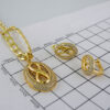 Cadenas & Colgantes & Earrings/ Chain W/Pendants /  14K Real Color/  Zircon Stone/  4mmx45cm// SET908 - Image 4