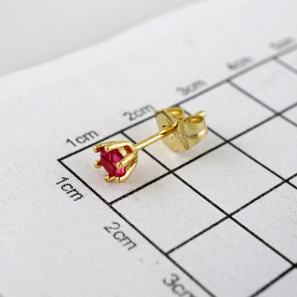 Women Earrings/ Aretes Dama/  Zircon Stone/  14k Real Color// E1038 - Image 3