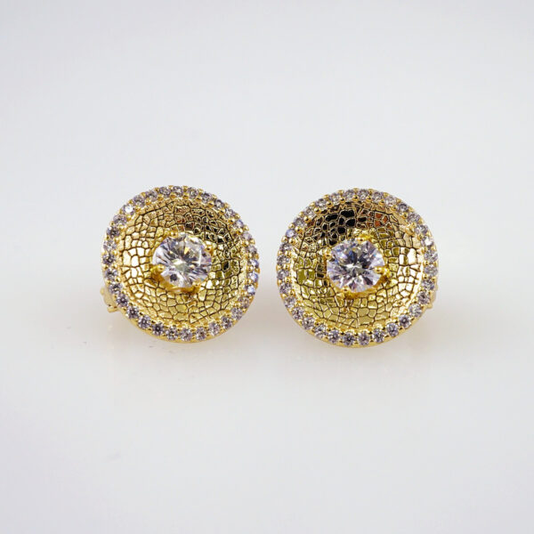 Women Earrings/ Aretes Dama/  Zircon Stone/  14k Real Color// E1053