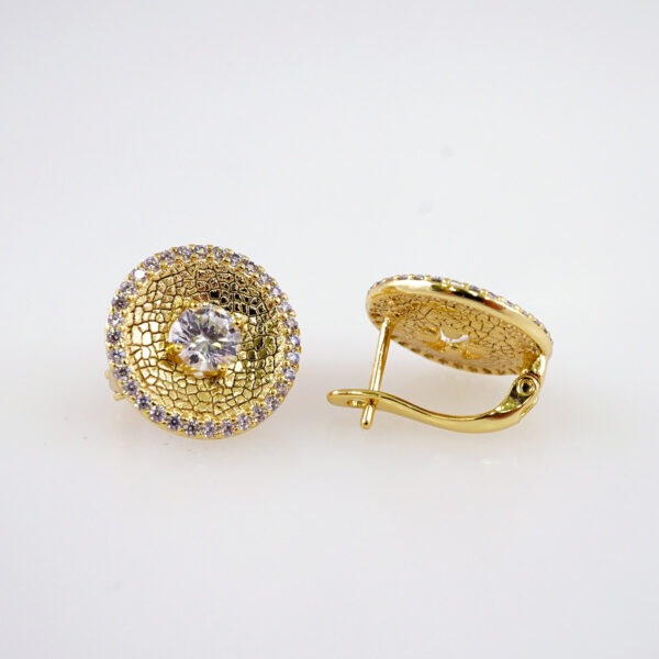 Women Earrings/ Aretes Dama/  Zircon Stone/  14k Real Color// E1053