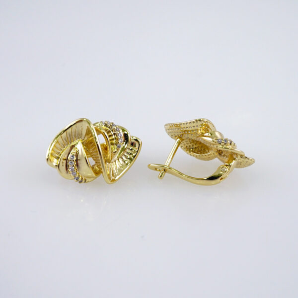 Women Earrings/ Aretes Dama/  Zircon Stone/  14k Real Color// E1054