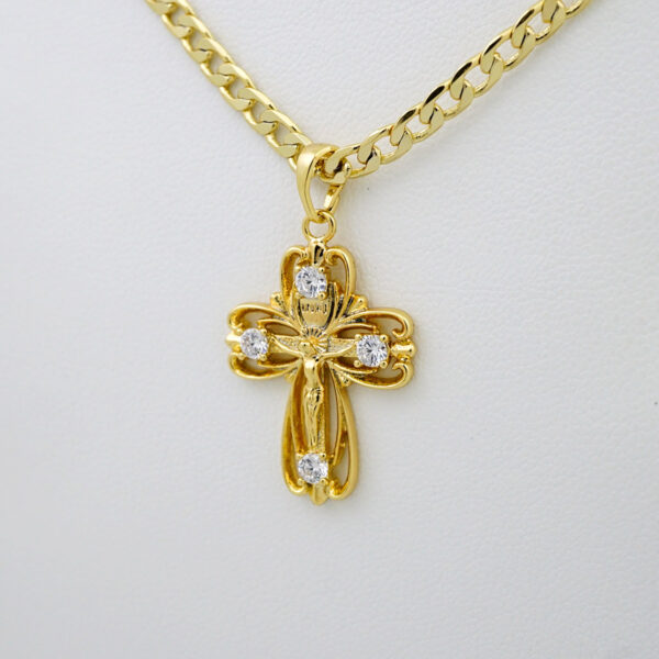 Cadenas & Colgantes/ Chain /Pendants /  14K Real Color/  Zircon Stone/  3mmx45cm// SET942 - Image 2