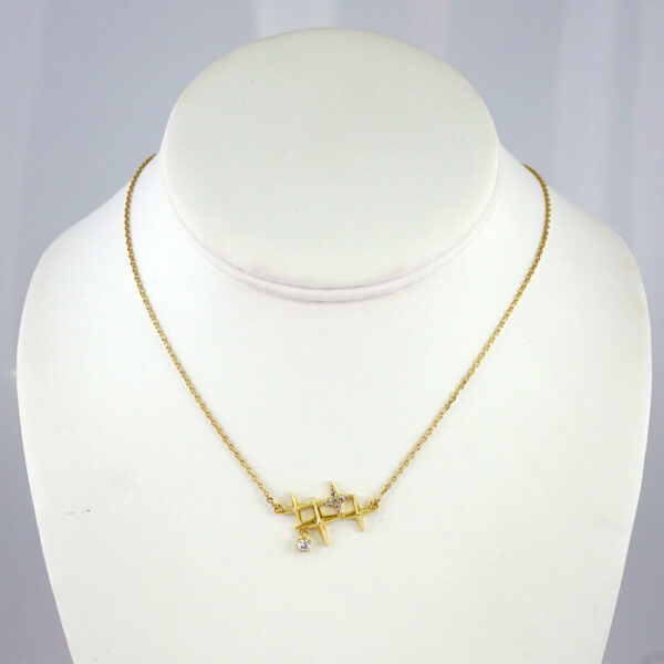 Cadenas & Colgantes/ Chain W/Pendants /14K Real Color/Zircon Stone/ 2mmx45cm// SET945