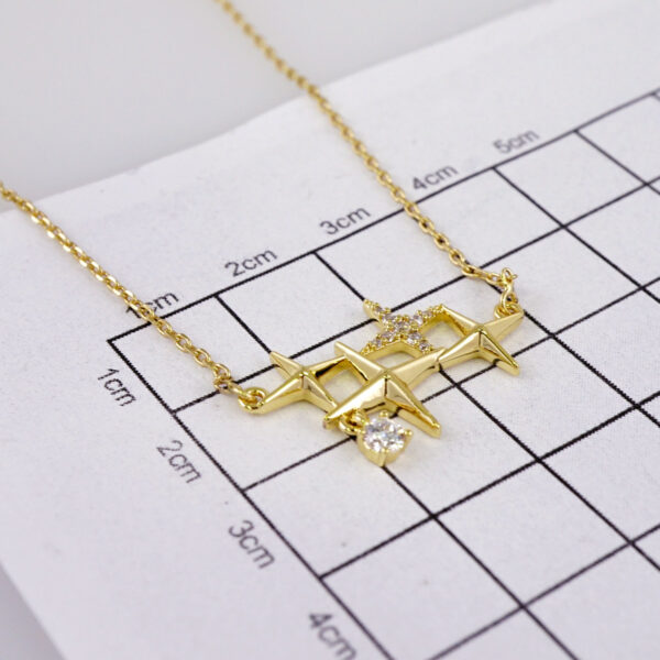 Cadenas & Colgantes/ Chain W/Pendants /14K Real Color/Zircon Stone/ 2mmx45cm// SET945 - Image 3