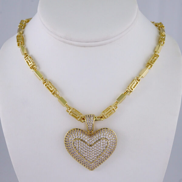 Gargantilla & Colgantes / Choker W/ Pendants/ 14K Real Color/ Zircon Stone/ 6mm x 45cm// SET962