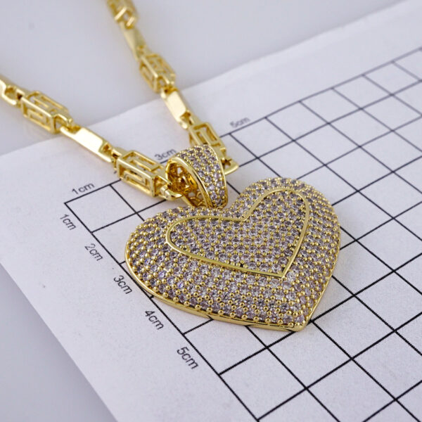 Gargantilla & Colgantes / Choker W/ Pendants/ 14K Real Color/ Zircon Stone/ 6mm x 45cm// SET962 - Image 3