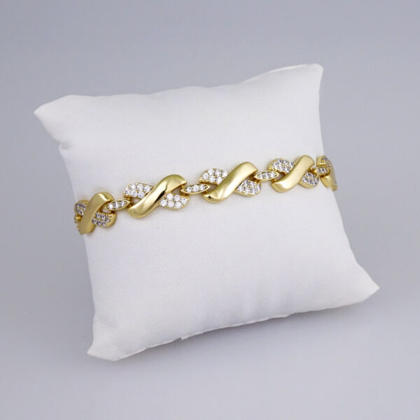 Women Bracelets/ Pulseras Dama/  Zircon Stone/  14K Real Color// B864