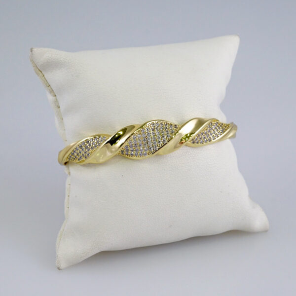Women Bangles/ Pulsos Dama/ Zircon Stone/ 14K Real Color// P343