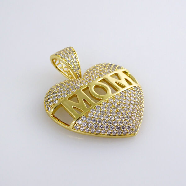 Pendants / Colgantes/  Zircon Stone/  14K Real Color/  Corazon Mom// PEN137 - Image 2