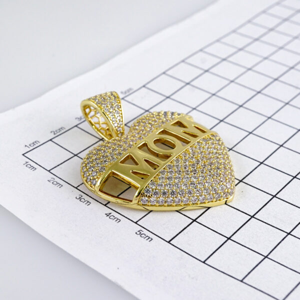 Pendants / Colgantes/  Zircon Stone/  14K Real Color/  Corazon Mom// PEN137 - Image 3