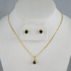 Cadenas & Colgantes & Earrings/ Chain W/Pendants /  14K Real Color/  Zircon Stone/  2mmx45cm// SET966