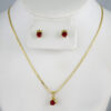 Cadenas & Colgantes & Earrings/ Chain W/Pendants /  14K Real Color/  Zircon Stone/  2mmx45cm// SET968