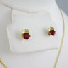 Cadenas & Colgantes & Earrings/ Chain W/Pendants /  14K Real Color/  Zircon Stone/  2mmx45cm// SET968 - Image 2