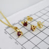Cadenas & Colgantes & Earrings/ Chain W/Pendants /  14K Real Color/  Zircon Stone/  2mmx45cm// SET968 - Image 4