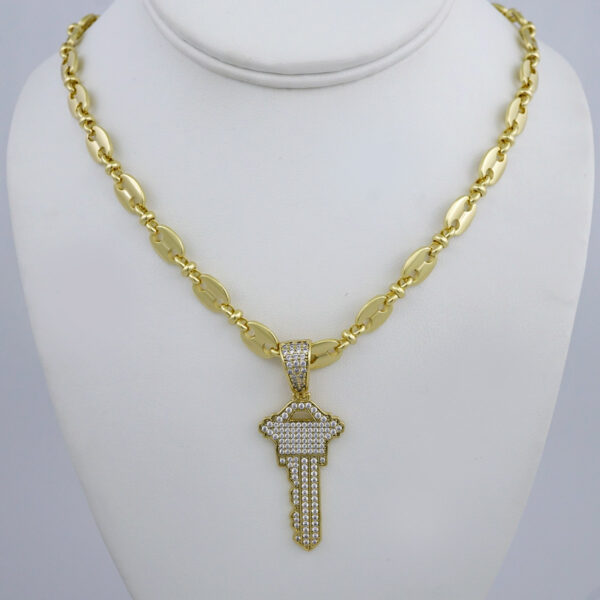 Cadenas & Colgantes/ Chain /Pendants /  14K Real Color/  Zircon Stone/  8mm// SET978