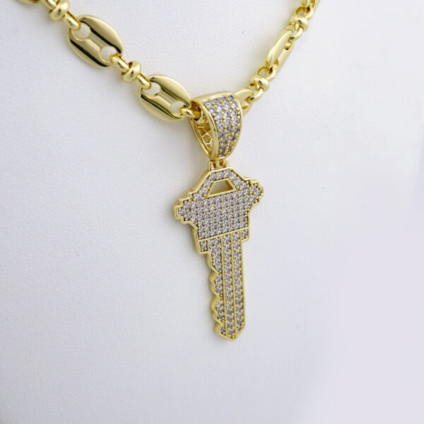 Cadenas & Colgantes/ Chain /Pendants /  14K Real Color/  Zircon Stone/  8mm// SET978 - Image 2
