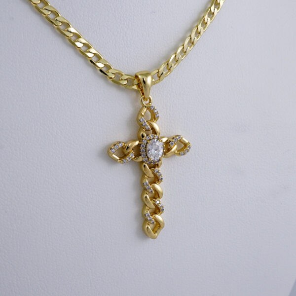 Cadenas & Colgantes/ Chain /Pendants /  14K Real Color/  Zircon Stone/ 3mm// SET989 - Image 2